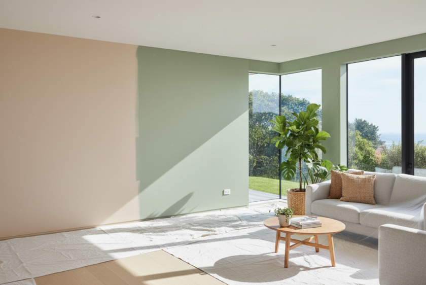 Eco-friendly painting New Zealand home interior with low-VOC paint by Premier Paint Works Auckland