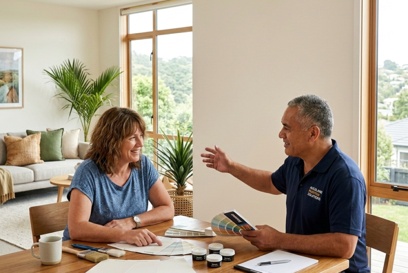 Professional house painters Auckland painting modern home interior