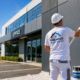 commercial painters auckland working on commercial building