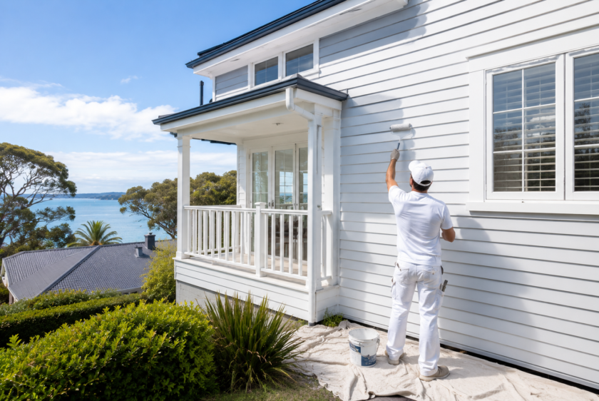 House painters Castor Bay repainting a coastal Auckland home exterior
