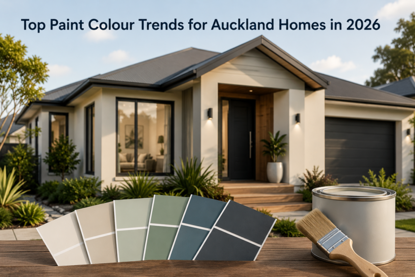 odern Auckland house painted in warm neutral colours