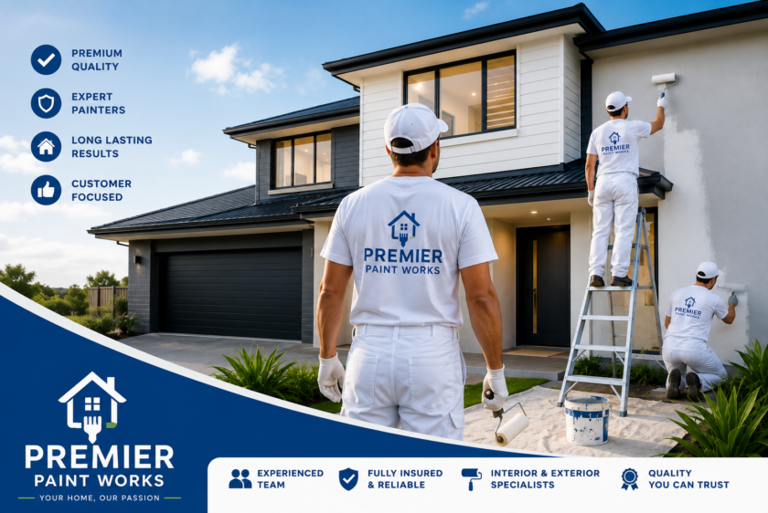 Professional Painters in Auckland from Premier Paint Works delivering high-quality interior and exterior painting services on a modern Auckland home.