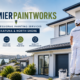 Professional painters from Premier Paint Works completing a residential painting project on a modern home in Takapuna.
