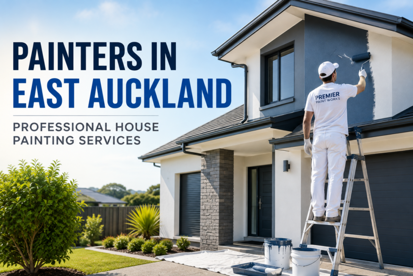 Professional Painters in East Auckland completing a residential house painting project by Premier Paint Works.