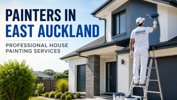 Professional Painters in East Auckland completing a residential house painting project by Premier Paint Works.